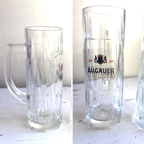 Pair glass beer stein mug - pair,